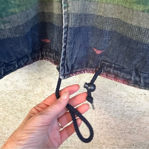 Vintage Southwestern Aztec Pattern Reverible Mens Hooded Wool Coat Jacket Large - Picture 8 of 16